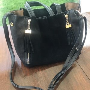 INZI Black Leather/Suede Purse